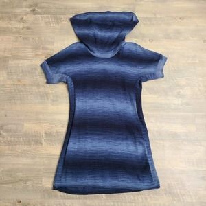 Athleta Zuni Space Dye Knit Dress Size MP Petite Medium Short Sleeve Cowl Neck